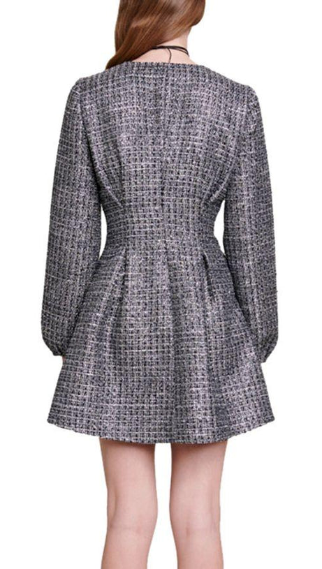 LONG SLEEVE SEQUINED MINI DRESS