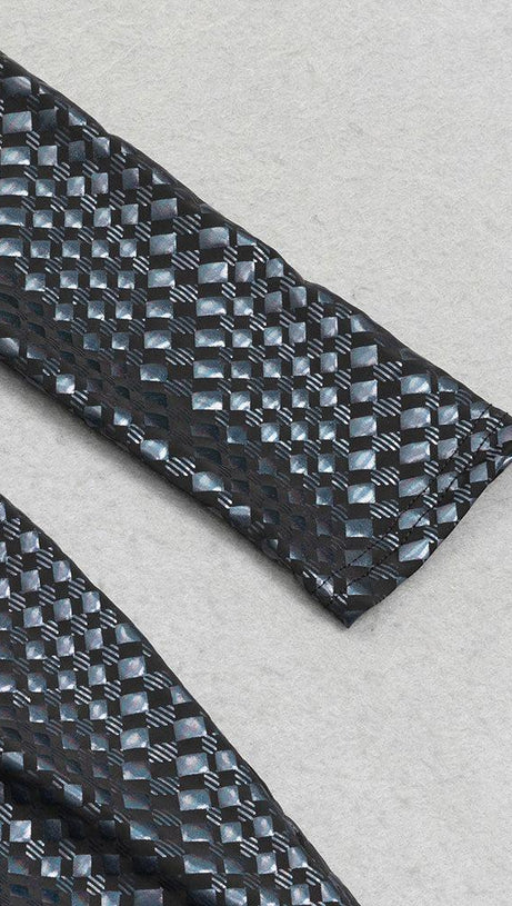 LONG SLEEVES LEATHER BODYCON MINI DRESS