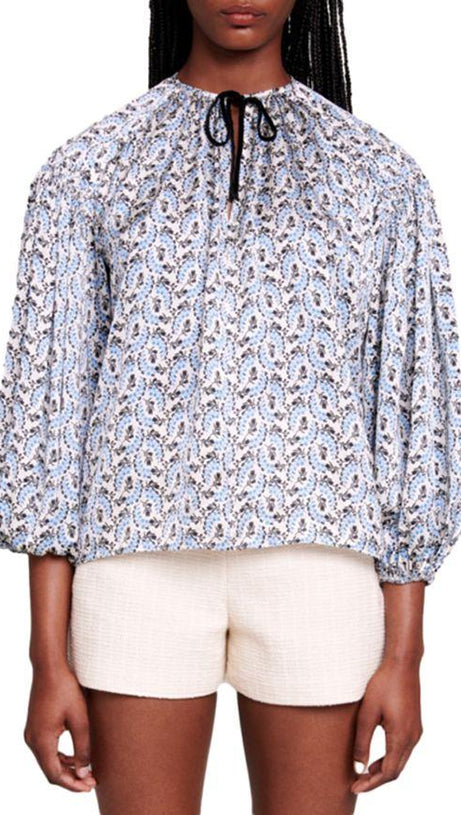 Locker sitzende Satinbluse 