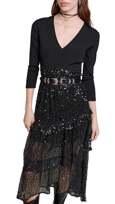 ASYMMETRISCHES MAXIKLEID AUS MIXMEDIA 