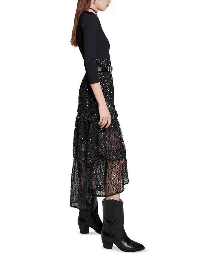AIIZIE MIXED MEDIA ASYMMETRIC MAXI DRESS - product image