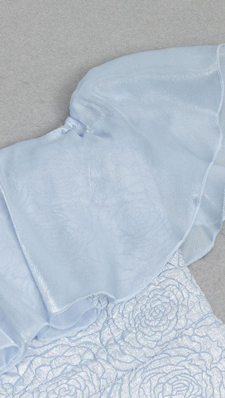 OFF-SHOULDER-KLEID MIT RÜSCHENBESATZ AM SAUM 