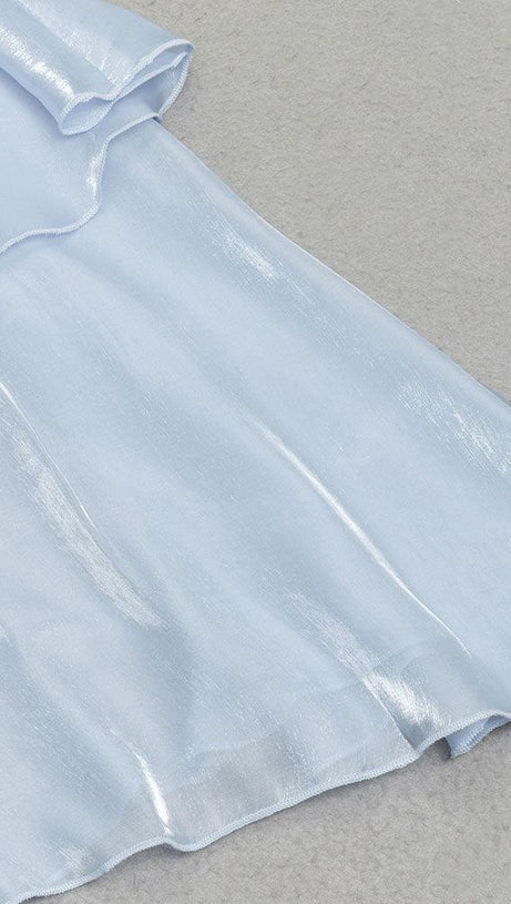 OFF-SHOULDER-KLEID MIT RÜSCHENBESATZ AM SAUM 