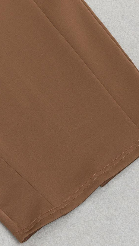 OFF-SHOULDER SATIN LANTERN SLEEVE MIDI DRESS