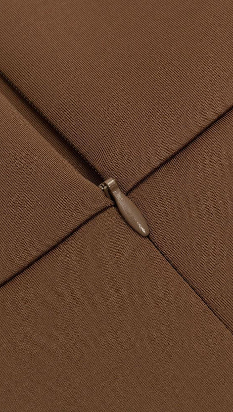 OFF-SHOULDER SATIN LANTERN SLEEVE MIDI DRESS