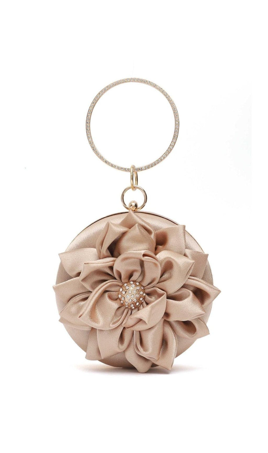 Clutch mit Blumen- und Strassdekor