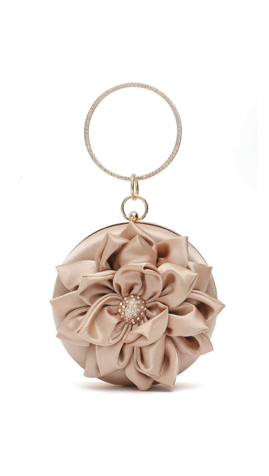 Clutch mit Blumen- und Strassdekor