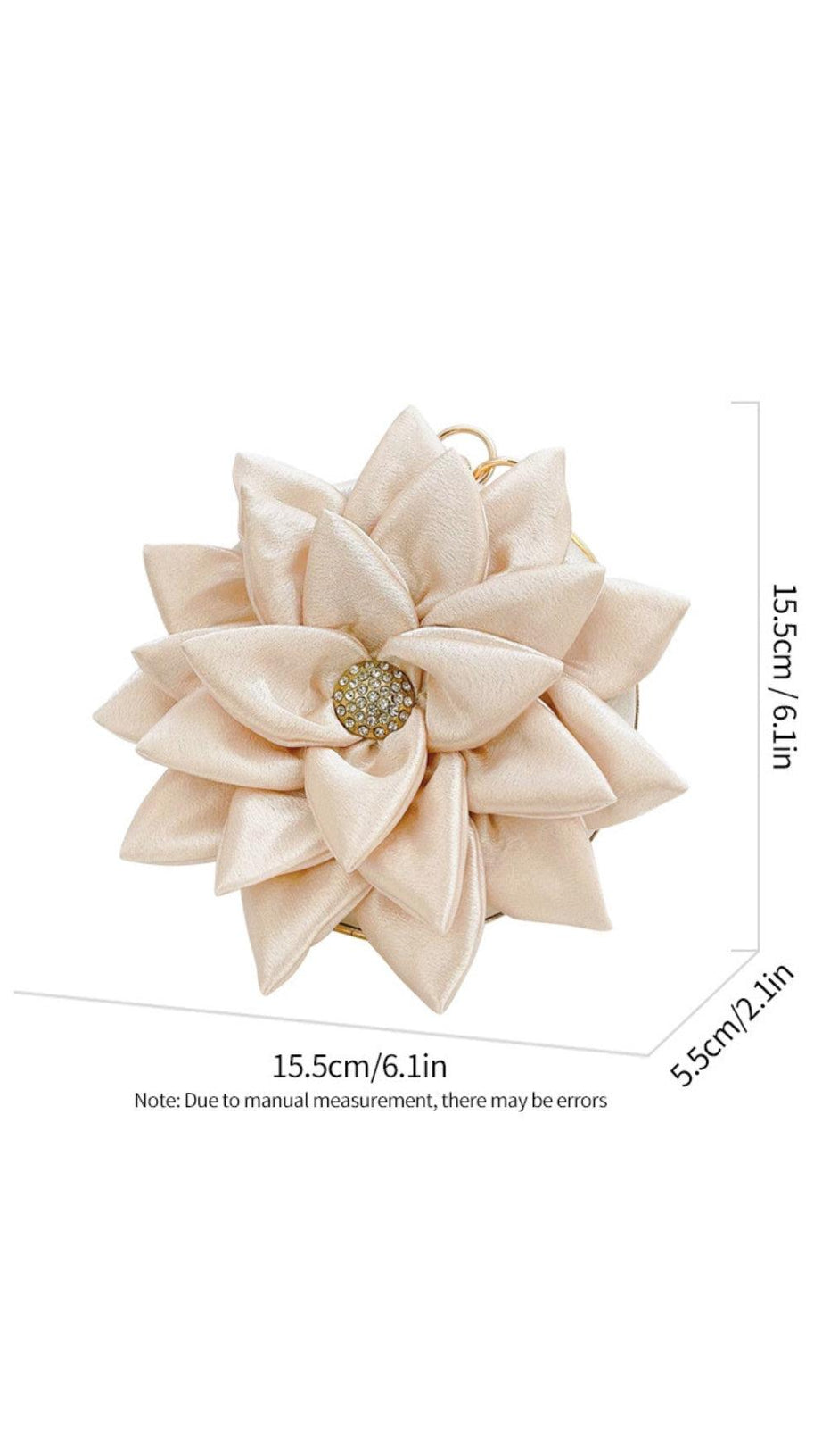 FLOWER & RHINESTONE DECOR CLUTCH