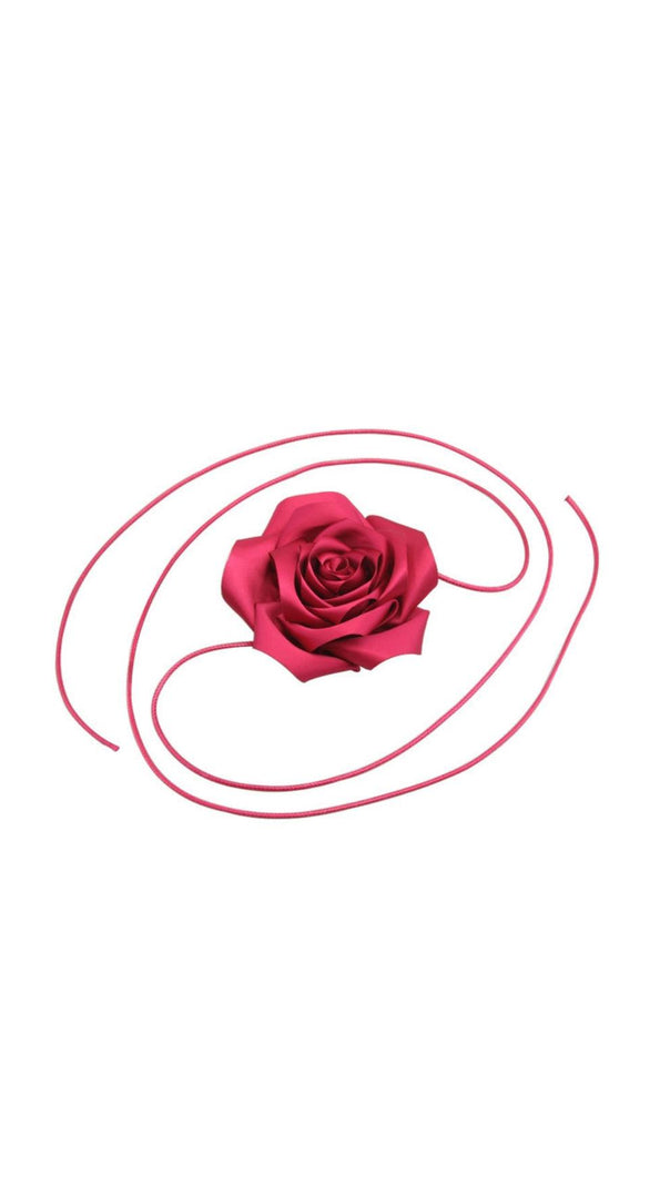 AIIZIE FLOWER CHOKER IN HOT PINK - product image