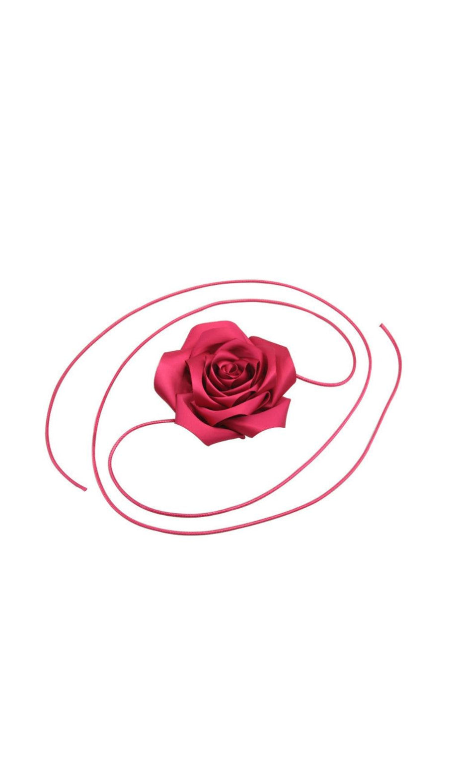 BLUMEN-HALSKETTE IN PINK