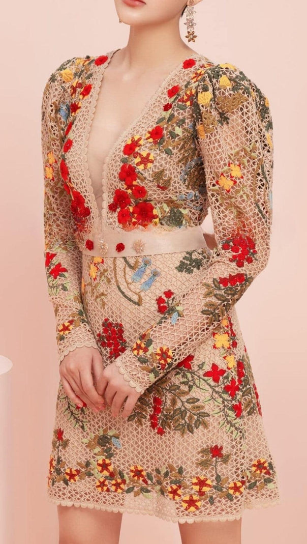 AIIZIE FLOWER EMBROIDERY MINI DRESS - product image