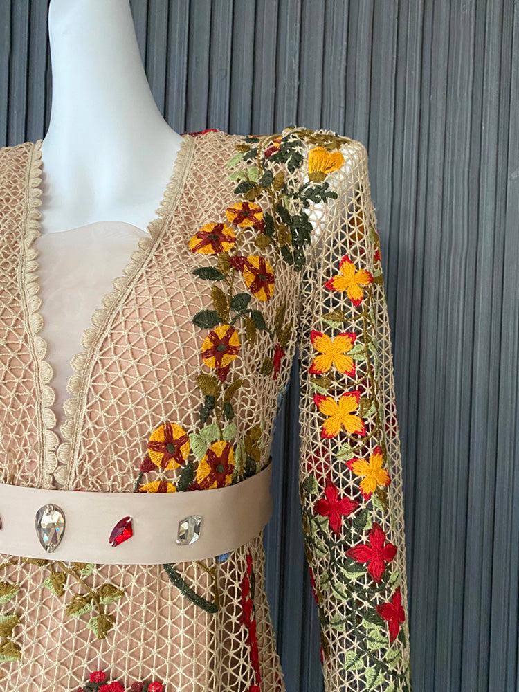 AIIZIE FLOWER EMBROIDERY MINI DRESS - product image