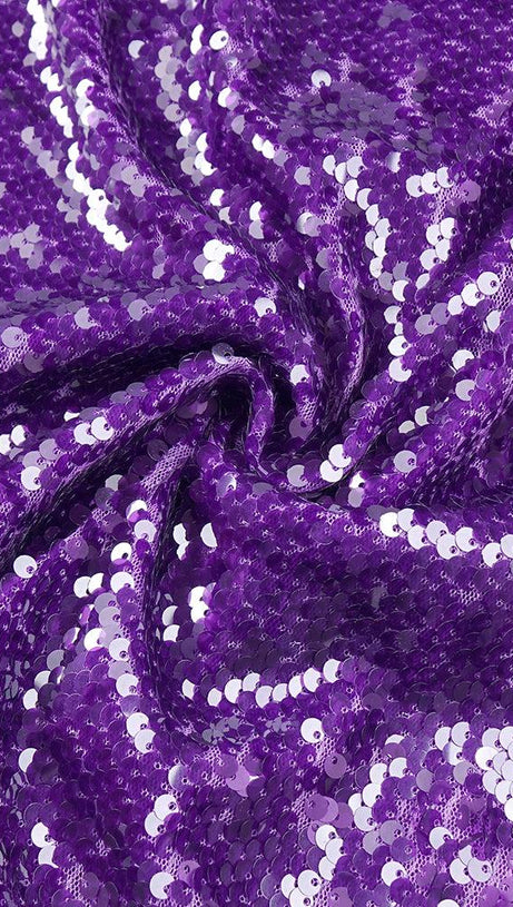 MINI ABITO SCOLLO A SCHIENA CON PAILLETTES COLOR UVA 