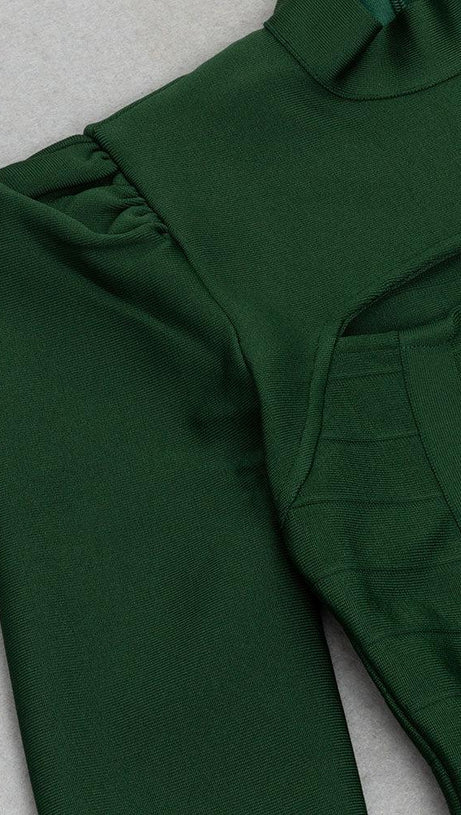 ABITO MIDI CON BENDAGGI TAGLIATI VERDI 