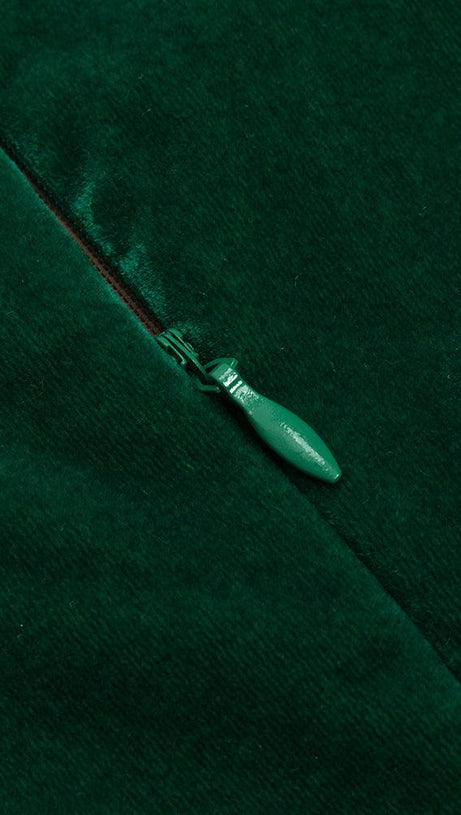 GREEN SPLIT BACK BODYCON MIDI DRESS