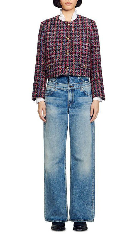 GREY PINK TWEED JACKET