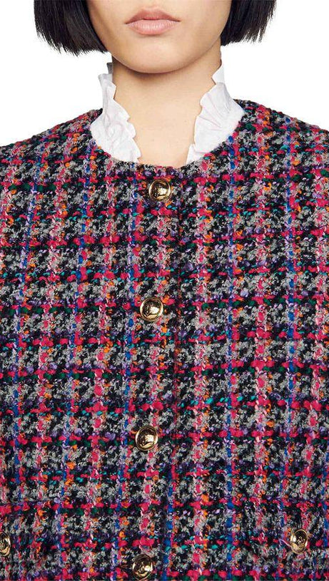 GREY PINK TWEED JACKET