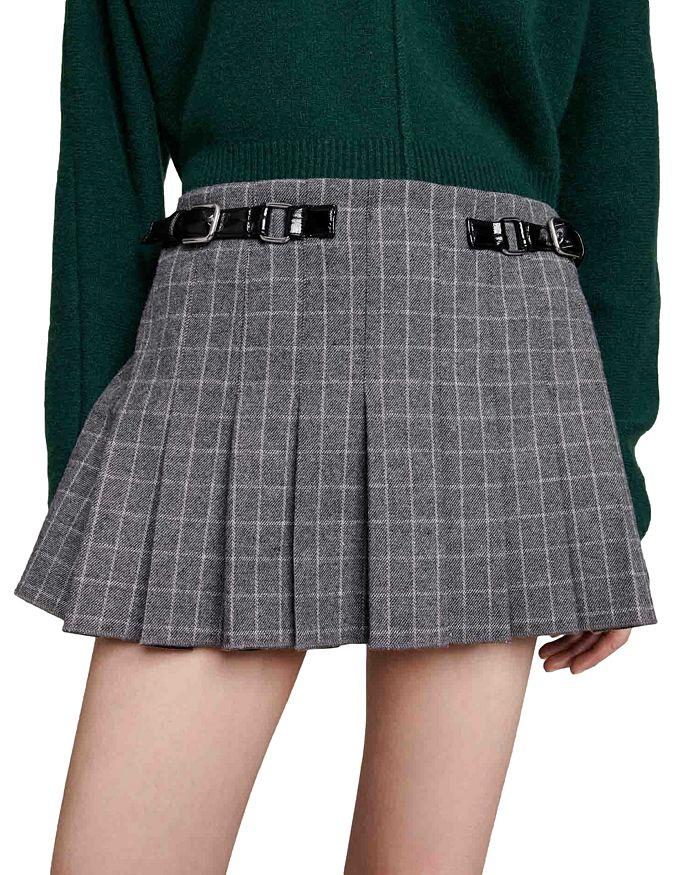 AIIZIE GREY PLEATED MINI SKIRT - product image