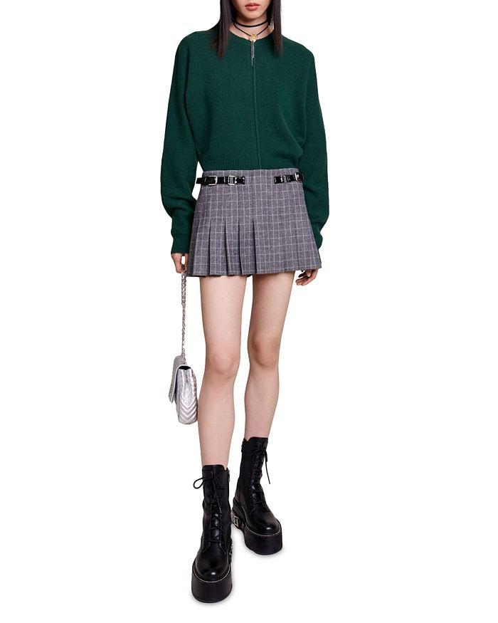 AIIZIE GREY PLEATED MINI SKIRT - product image
