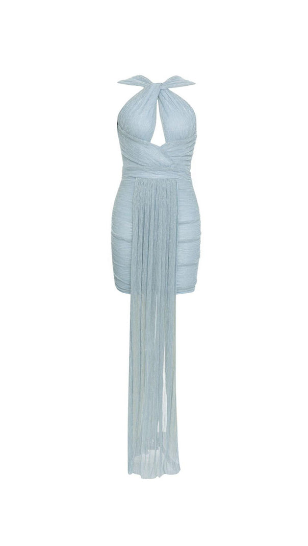 Neckholder-Crêpe-Bandage-Minikleid 