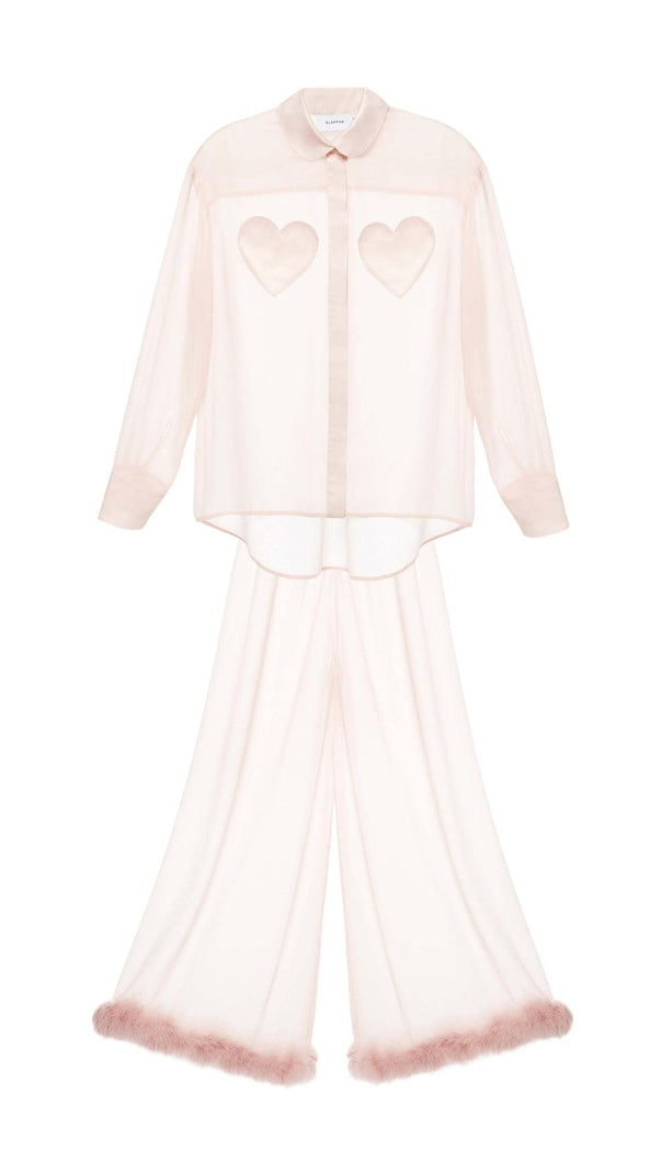 AIIZIE HEART FEATHER PATCHWORK PANTS SET - product image