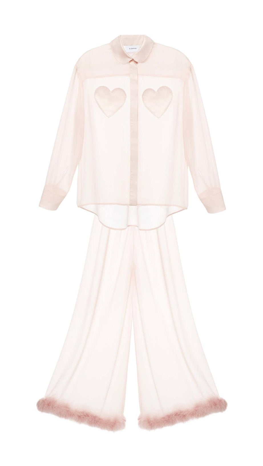 HEART FEATHER PATCHWORK PANTS SET