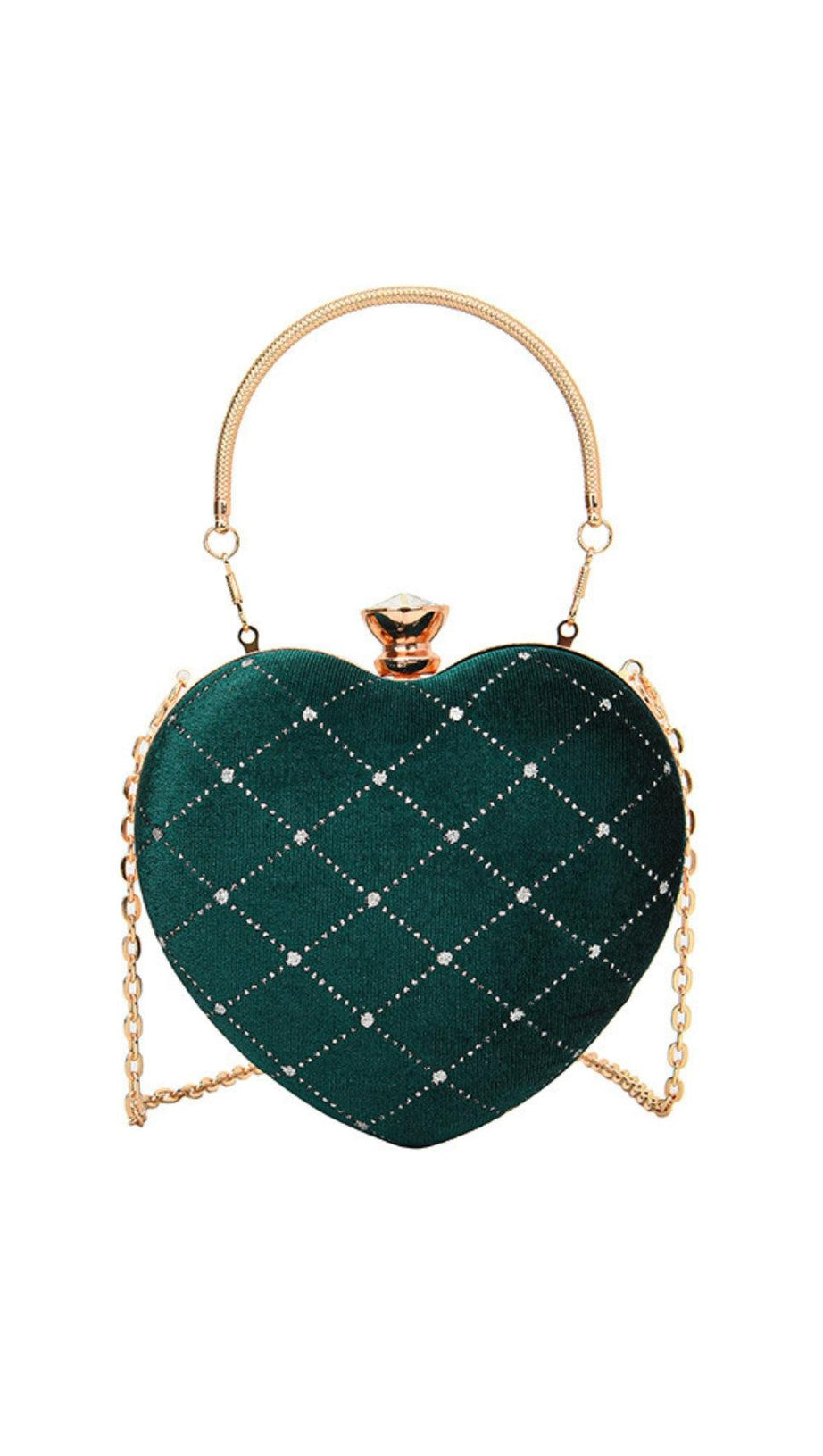 HEART SHAPED VELVET CLUTCH