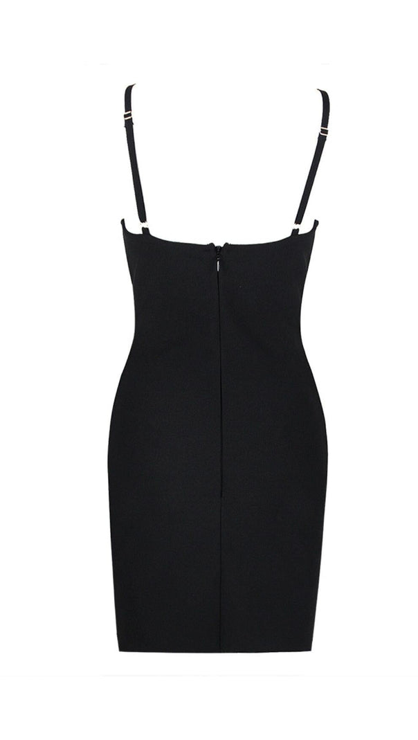 AIIZIE CRYSTAL IRIS EMBROIDERY MINI DRESS IN BLACK - product image