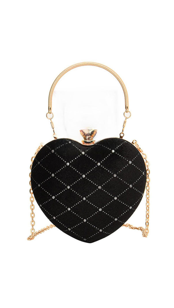 AIIZIE HEART SHAPED VELVET CLUTCH - product image