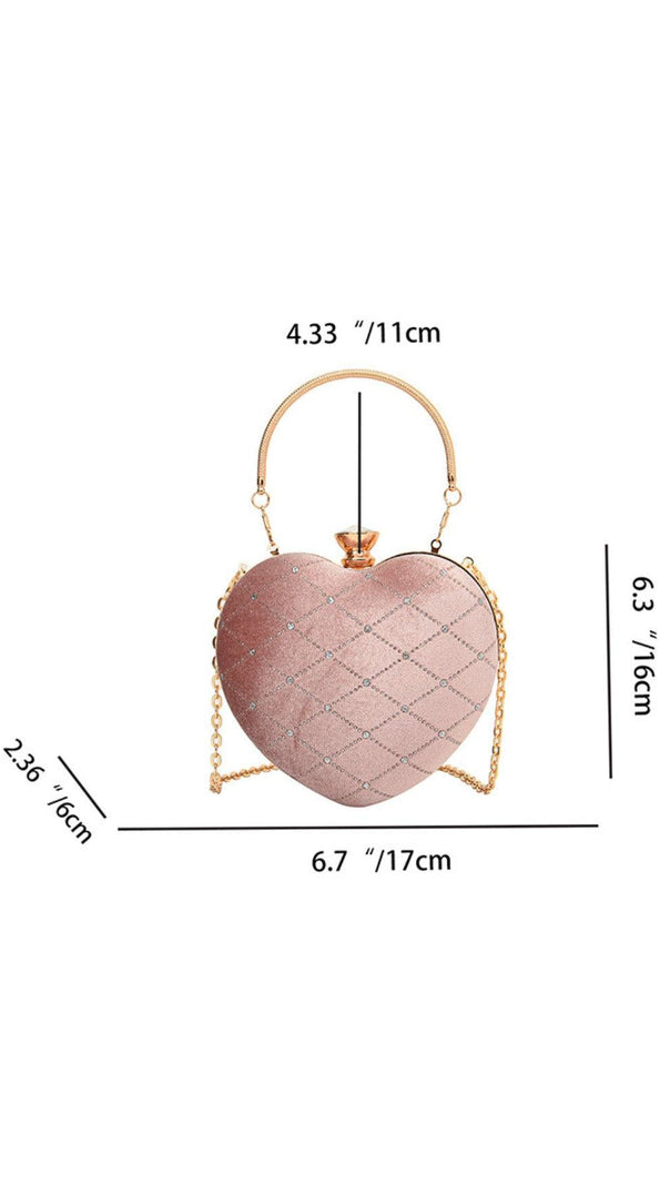 AIIZIE HEART SHAPED VELVET CLUTCH - product image