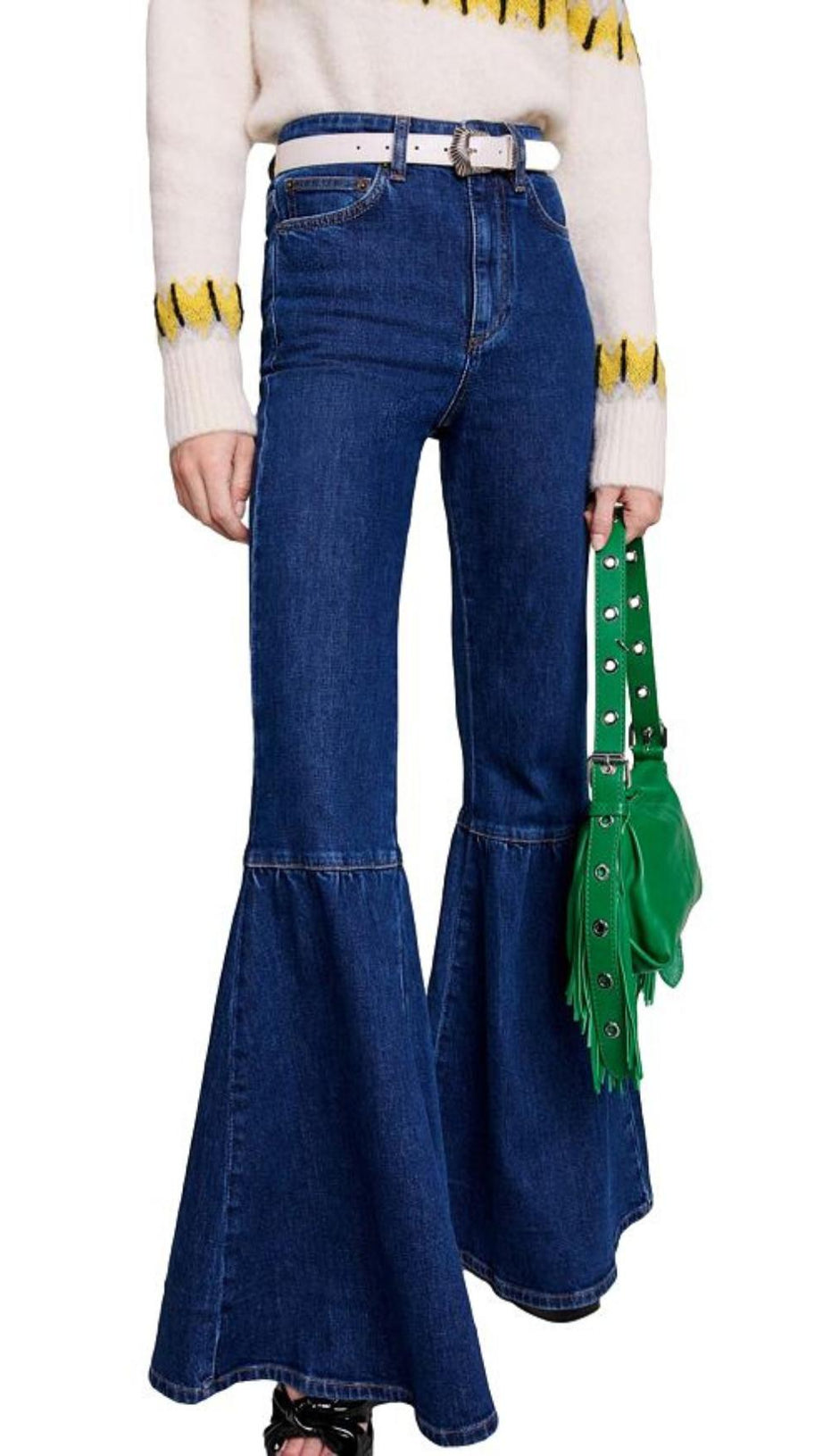 HIGH RISE FLARE LEG JEANS IN BLUE