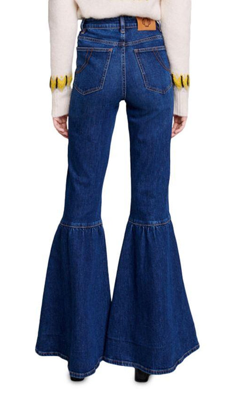 HIGH RISE FLARE LEG JEANS IN BLUE