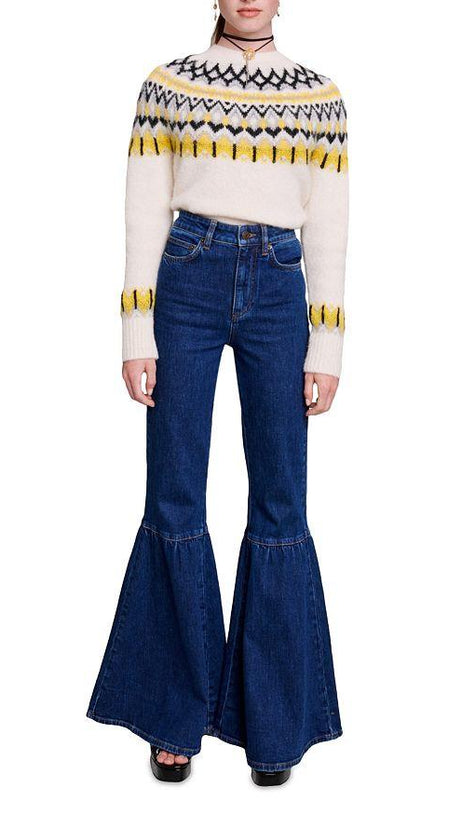 HIGH RISE FLARE LEG JEANS IN BLUE