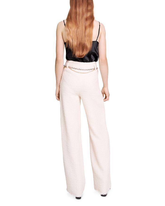 AIIZIE HIGH WAIST WIDE LEG TWEED TROUSERS - product image