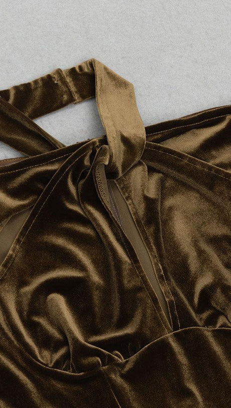 HOLLOWED-OUT SLIT SLIM MAXI DRESS