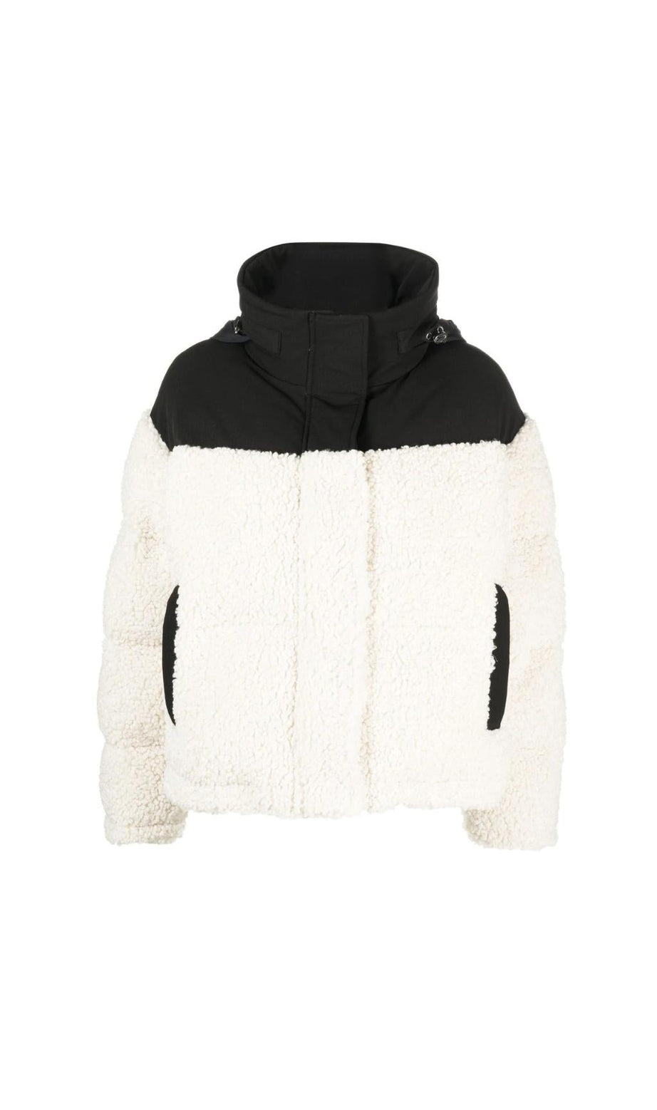 Pufferjacke mit Kapuze aus Mischgewebe 