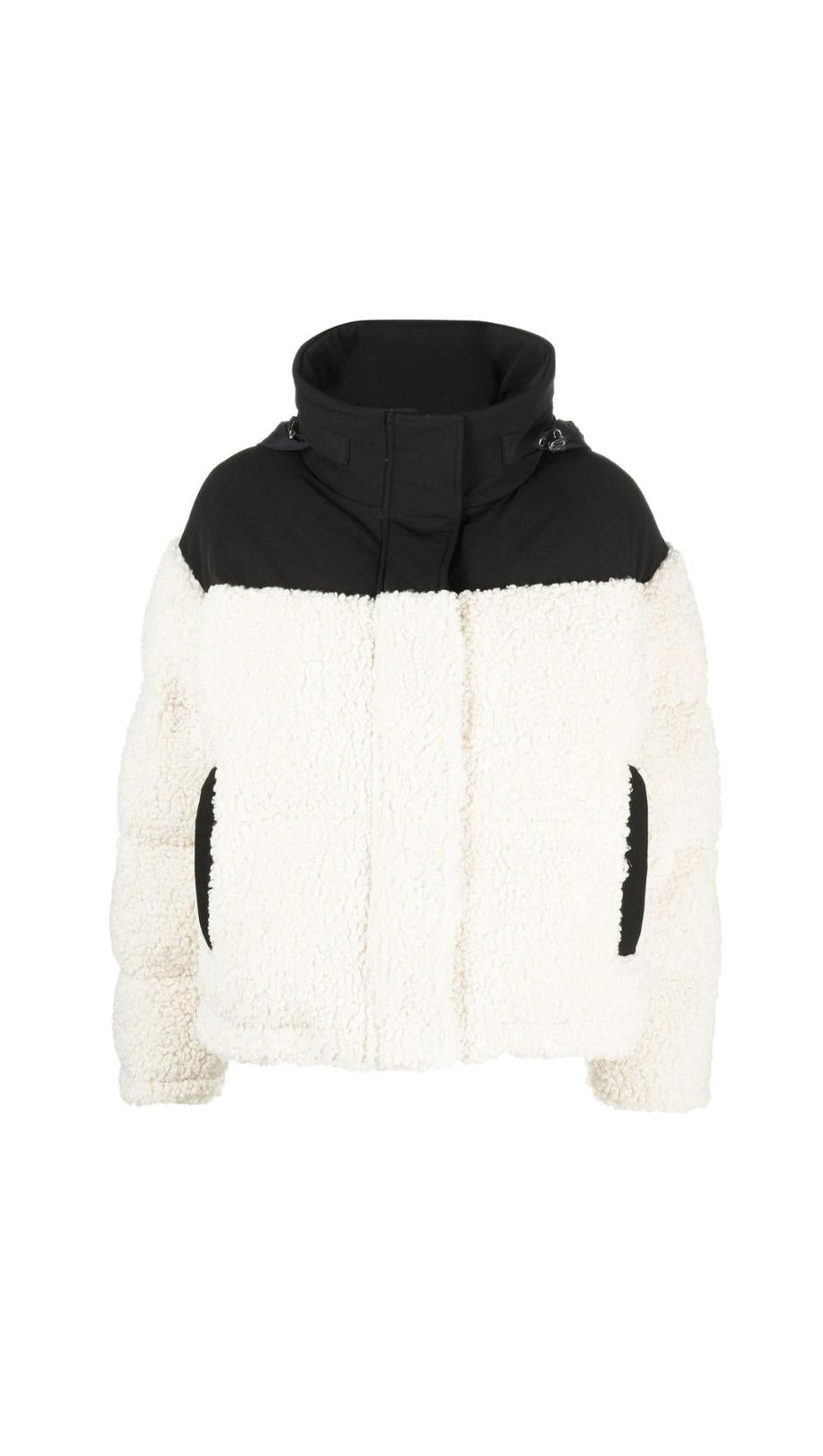 Pufferjacke mit Kapuze aus Mischgewebe 