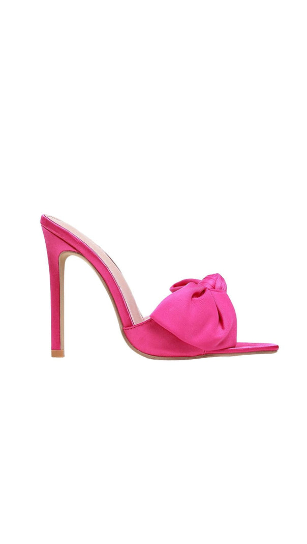 AIIZIE HOT PINK BOW-DETAIL MULES - product image