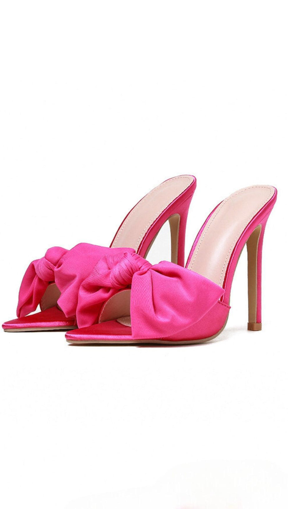 Pinke Pantoletten mit Schleifendetail