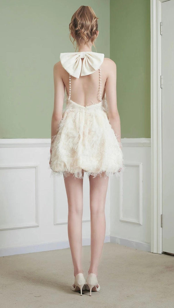 AIIZIE JASMINE PEARL WHITE MINI DRESS - product image