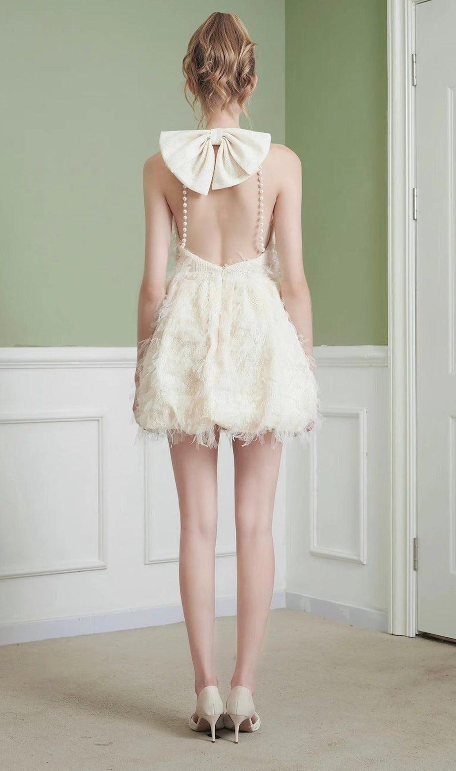 Jasmine Pearl White Minikleid