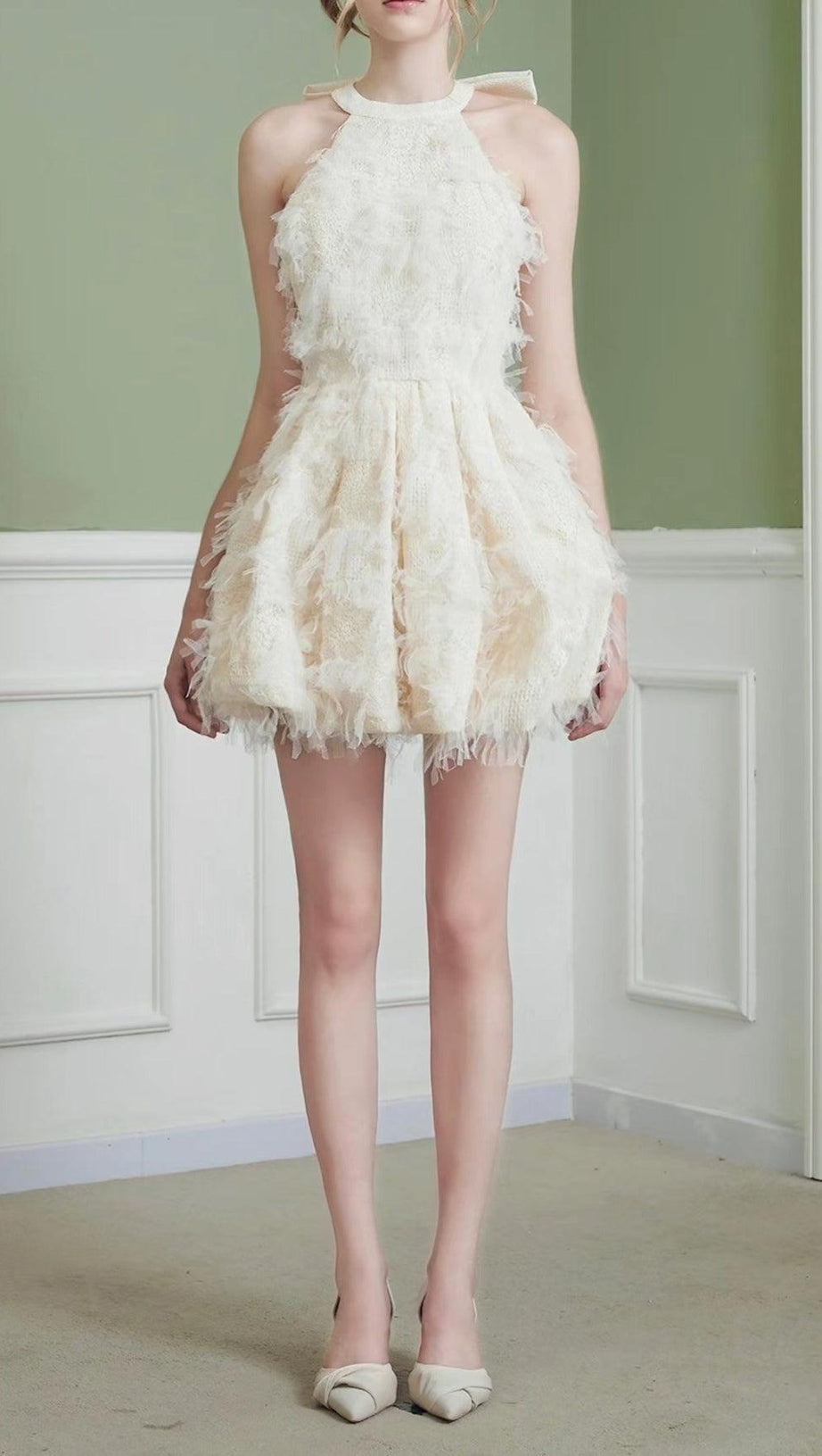 Jasmine Pearl White Minikleid