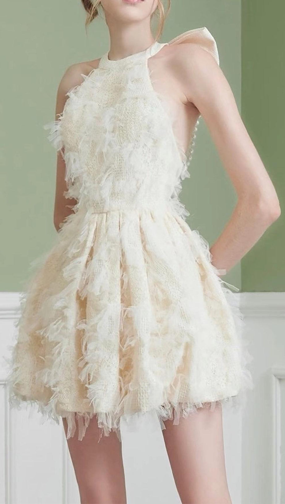 Jasmine Pearl White Minikleid