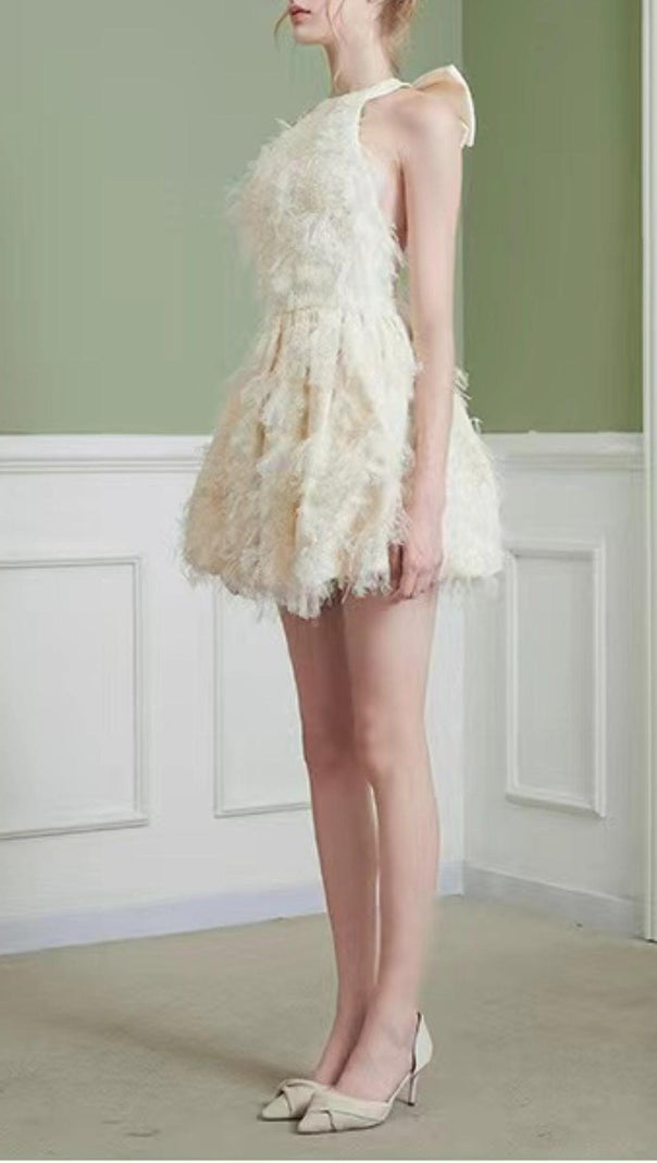 AIIZIE JASMINE PEARL WHITE MINI DRESS - product image