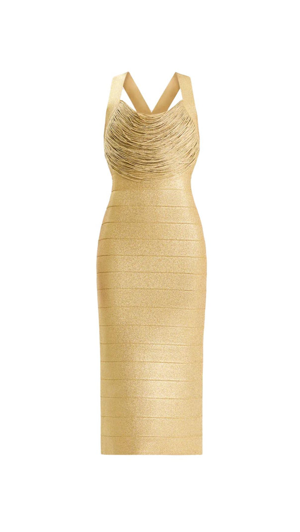 AIIZIE KNIT FRINGE MIDI DRESS - product image