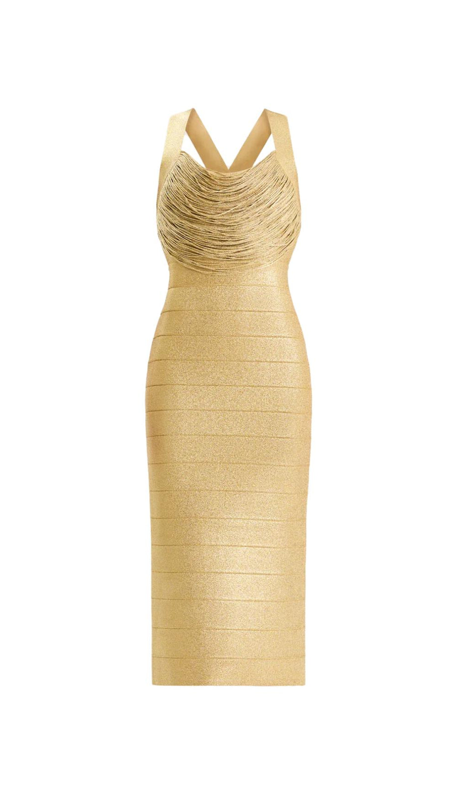 KNIT FRINGE MIDI DRESS