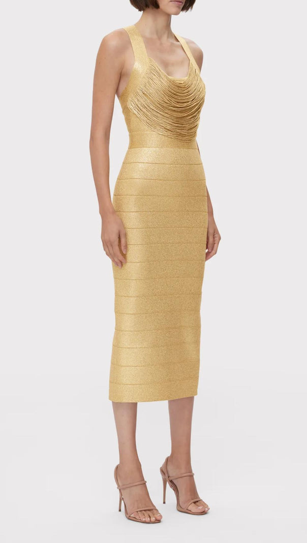 AIIZIE KNIT FRINGE MIDI DRESS - product image