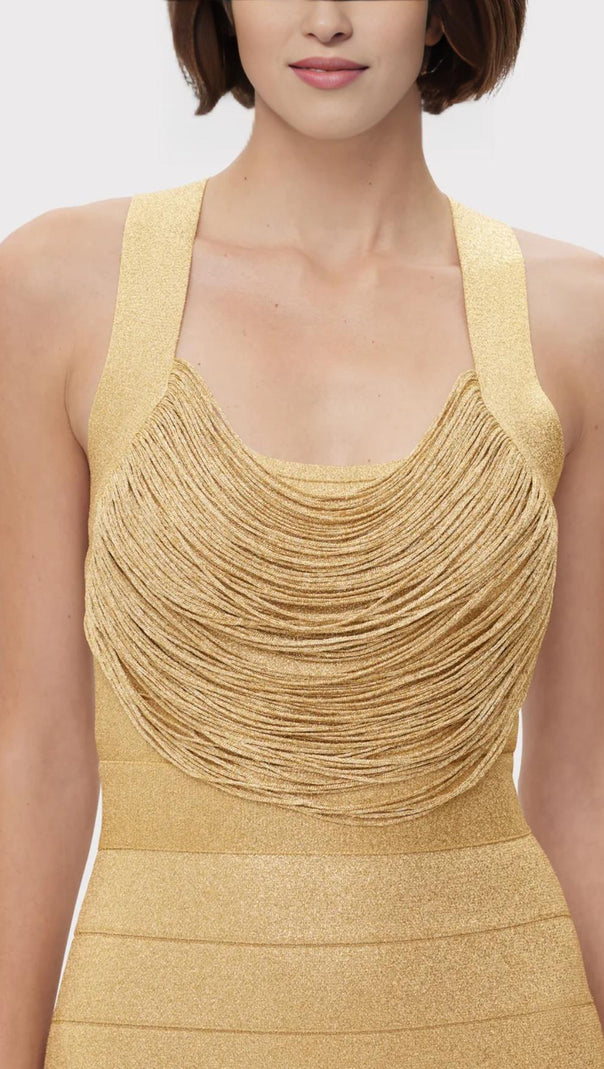 AIIZIE KNIT FRINGE MIDI DRESS - product image