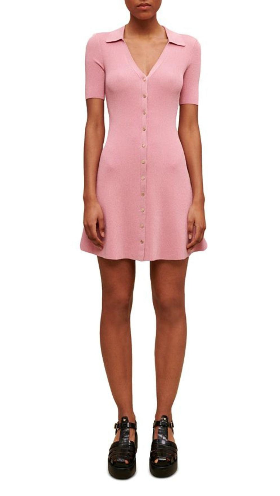 KNIT POLO MINI DRESS