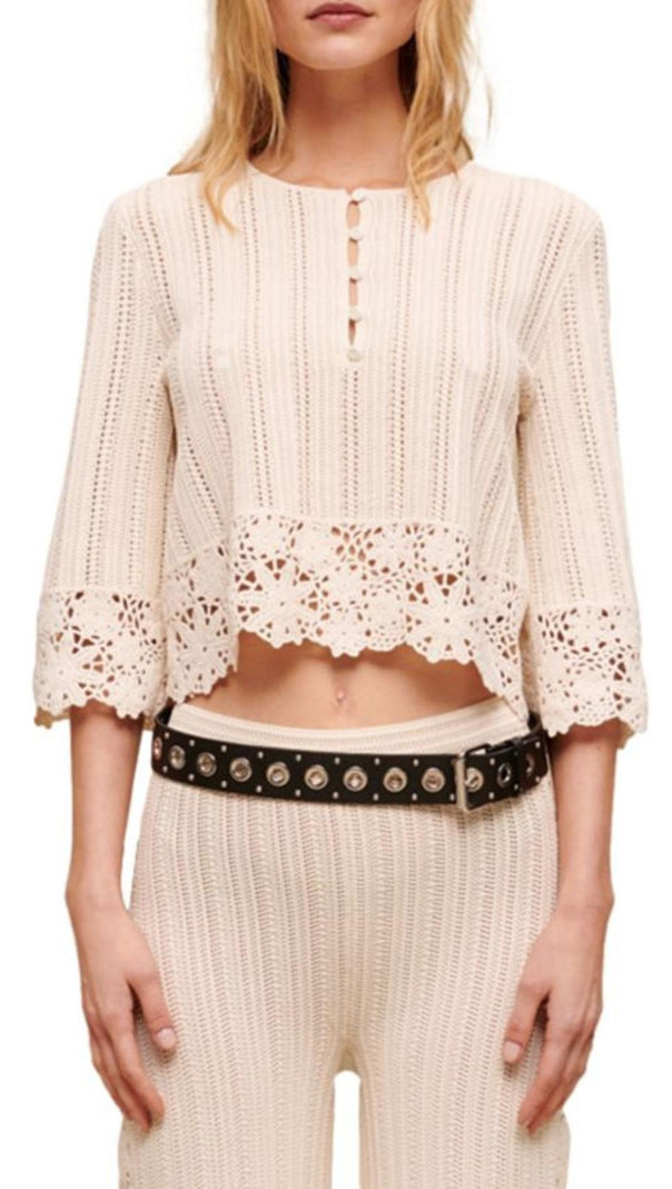 AIIZIE CROCHET TRIM TOP - product image